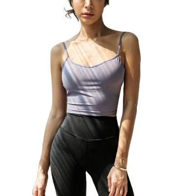 China New Arrival COS Style Fashion Yoga Wear Strappy Top Breathable With Cutback Bottom for sale