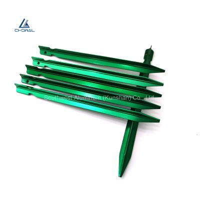 China Tent Stakes 18cm Nail Stakes 18cm High Strength Outdoor Traveling Aluminum Alloy Prismatic Tent Peg for sale