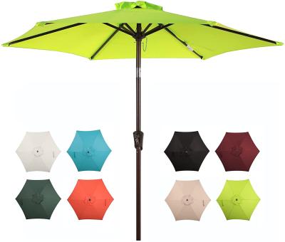 China Custom Logo Modern Outdoor 7.5ft, Umbrella with Push Button Tilt and Crank Function UV50+ Portable Garden Market without Base for sale