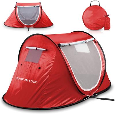 China Extended Type Custom Logo 1or 2 Person, Foldable Waterproof Automatic Camping Tents Sun Shade Shelter Pop Up Instant Outdoor Beach Tent for sale