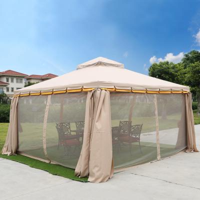 China Large Modern Outdoor Furniture 10x10 Roman, Gazebo Tent Patio Waterproof Windproof Aluminum Mosquito Netting For Gazebo Hotel BBQ Party for sale