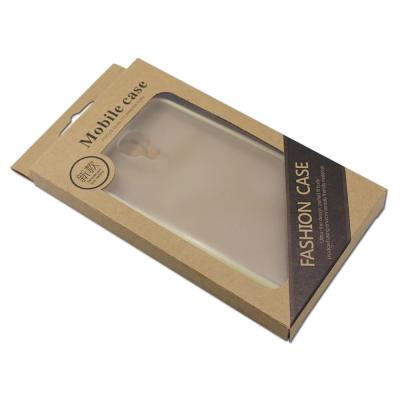 China Biodegradable Custom Logo Hook To Open Window Kraft Paper Boxes For Phone Case for sale