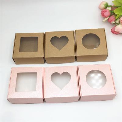 China X12 Recycled Materials 12 X 6 Custom Color Transparent Kraft Paper Window Cake Paper Box For Wedding Favors Birthday Party for sale