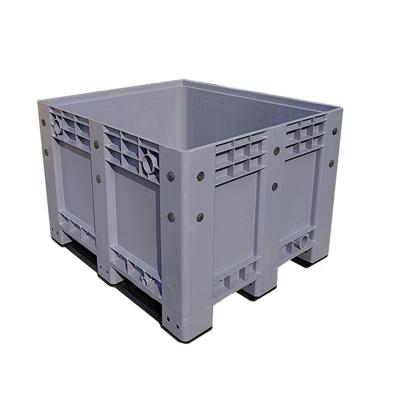 China Solid Box Pallet Plastic Industrial Collapsible Trash Bin Folding Plastic Container Crate for sale