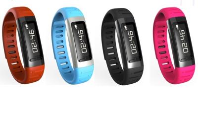 China rfid Smart Wristband Bracelet with pedometer , Black / Red / Blue / Orange for sale