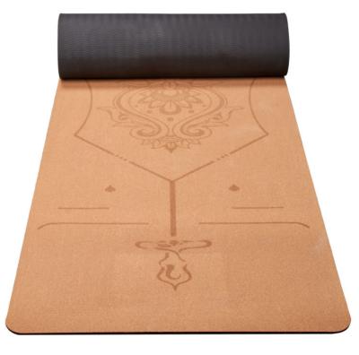 China Hot Sale Fitness Smell Resistant Eco-friendly Natural Rubber Customized Cork Yoga Mat for sale