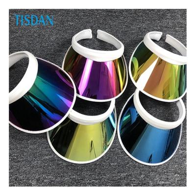 China 2020 Fashions Wholesale Cheap UV Protection Environmently Friendly Wide Brim Plastic Colorful PVC Sun Visor Covers Hats for sale