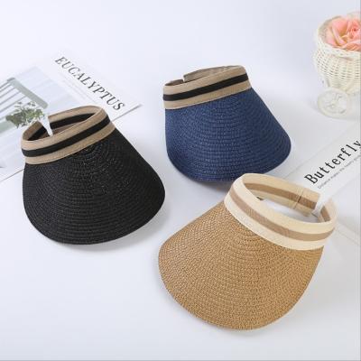 China Striped Sunshade Summer Beach Going Out Leisure Wholesale Straw Hat for sale