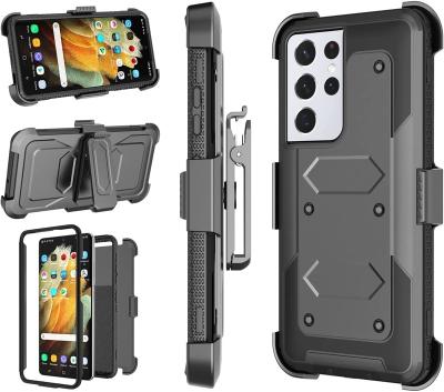 China Armor Case Defender Protector Cover Cell Phone Shockproof Shockproof Bag For Samsung Galaxy S21 Ultra Cell Phone Case With Holster Clip for sale