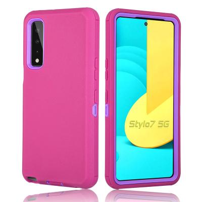 China Dirt-resistant For LG Stylo7 (5G) Anti Slip Drop Proof Rugged PC Protector TPU Gel Bumper Cell Phone Combo Cover for sale