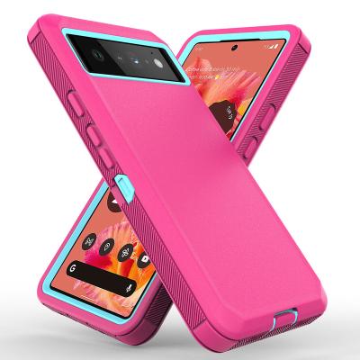 China Hot Selling Shockproof Multilayer Rugged Hybrid Phone Case For Google Pixel 6 Pro Defender Mobile Cover With Belt Clip for sale