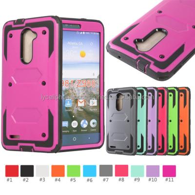 China Armor Rugged Shockproof Hard Impact Dirt-resistant Hybrid Stand Case Cover For ZTE Zmax Pro Z981 Max / Z963 Imperial Max / Grand X 2 Max Z988 for sale