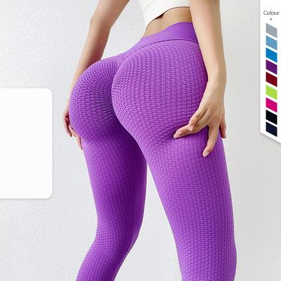 China Women's Mesh Trousers Anti Cellulite High Waisted Honeycomb Compression Butt Breathable Dot Multicolor Red Black And White Leggings Crac! crack! for sale