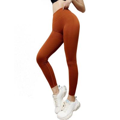 China Seamless Knitted Tight Waist Hip Lift Yoga Pants Summer Naked Sports Peach Buttocks Breathable Fitness Border Pants High for sale