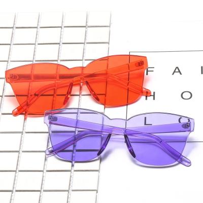 China UV400 DOISYER Candy Color Clear Square Luxury High Quality Cute Transparent Square Frameless Sunglasses Women zu verkaufen