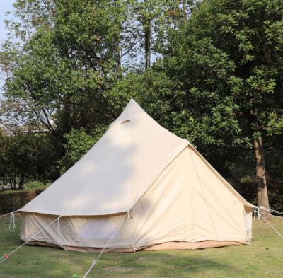 China Waterpoof Bell Tent with luxury 100% cotton canvas safari tent family camping bell yurt glamping tent for sale