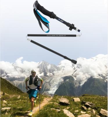 China Outdoor Camping Hiking New Design Lightweight Travel Aluminum With Carbon Texture Surface Telescope Walking Trekking Hiking Hiking Pole for sale