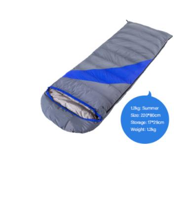 China Hybrid Type Winter Duck Down Sleeping Bag Outdoor Envelope Ultralight Camping Waterproof Sleeping Bag For Adult Nylon Soft Sleeping Bag for sale