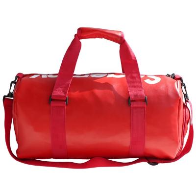 China PU Travel Bag Large Capacity Messenger Sports Handbag Durable Leather Gym Bag Printed LOGO for sale