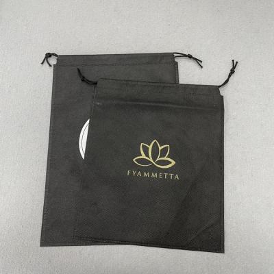 China Non-woven Recyclable CLOTHING Non-plastic Shoes Carry Bag Drawstring Pouch For Clothing Packing Bag With Logo Wholesale for sale