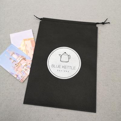 China Wholesale Non-woven Eco-Friendly Drawstring Packaging Bag Carry Bag With Logo Print Luxury Non-woven Drawstring Pouch Eco-Friendly CLOTHING for sale