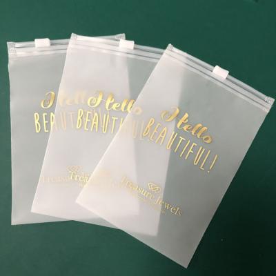 China New Product BIODEGRADABLE PVC Zip Lock Bags Clear Poly Bags With Logo And Matte White Packaging Clothes Zip Lock Plastic Bags for sale