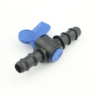 China High quality 16mm drip tape fitting Coupling Barbed mini Valve  for drip irrigation system for sale