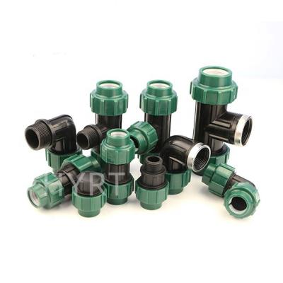 China Anti-stress agriculture irrigation compression fitting hdpe elbow for irrigation for sale