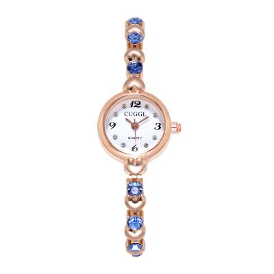 China Luxury Alarm Watch Supplier QIANWEN Diamond Watch Chain Dial Fashion Ladies Small Bracelet Watch for sale