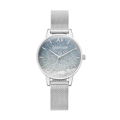 China Top Brand Automatic Stock Date GADYSON Mesh Belt Scale Display Ladies Quartz Watch for sale