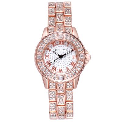 China Alarm in Roman Digital Luxury Couple Diamond Running Watch Quartz Wrist Watch for sale