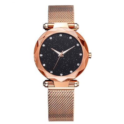 China Sky Date RTS Ladies Magnet Buckle Automatic Milanese Starry Quartz Watch Women's Casual Wristwatch for sale