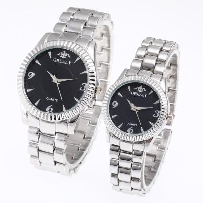 China Top Luxury Brand GREALY Auto Date Couple Wrist Watch Water Resistant Feature Ally Stainless Steel Material Watch For Lover for sale