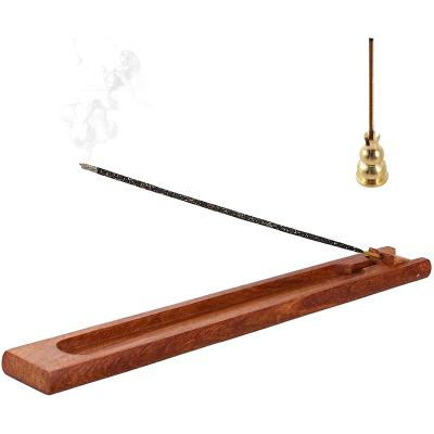 China Chinese Custom Home Decor Incense Censer Stick Incense Holder Sandalwood Wood Base Burner Logo Wooden Handmade Modern Gift for sale