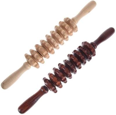 China Durable Wooden Roller Handheld Cellulite Massager Blasters Massage Point Stick for sale