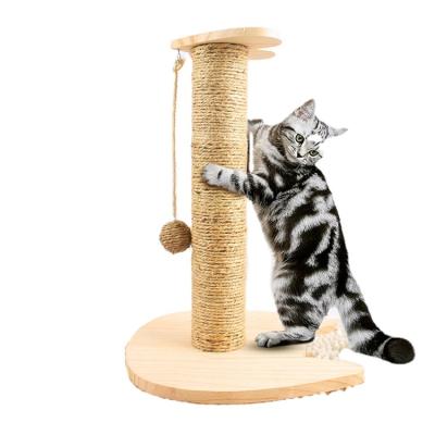 China Wholesale Viable Sisal Post Scratch Pet Toy Climbing Cat Tree Scratcher With Funny Ball for sale