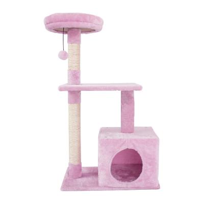 China Viable Wholesale Soft Sisal Pet Play Stand Cat Tower House Furniture Climbing Tree for sale