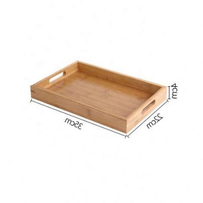 China Hotel Eco-Friendly Wholesale High Quality Rectangle Customization Bamboo Walnut Dry Pour Catering Serving Tray Wood Dinner Dish for sale