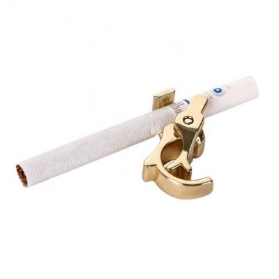 China 2020 Zinc Alloy Hot Sale Smoking Cigarette Holder Rose Gold Metal Adjustable Finger Clip Cigarette Ring For Men for sale