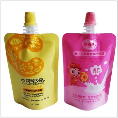 China Moisture Proof Biodegradable Aluminum Foil Doypack Stand Up Spout Liquid Pouch For Soap Body Cream for sale