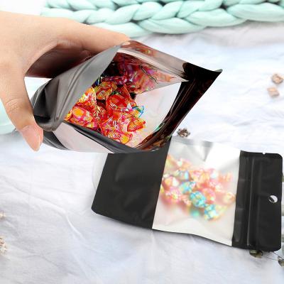 China Free Sample 8 Side Seal Mylar Black Zipper Food Packaging Plastic Bag Disposable Eco Friendly for sale