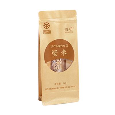 China Food Grade Recyclable Customized Rack Up Foil Lined Herbs Packing Kraft Paper Pouch Bag for sale