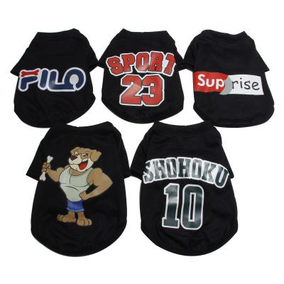 China 2022 Viable Fashion Cartoon Polyester Autumn Winter Pet Clothing Casual Vest Cat T-shirt Puppy Clothes for sale