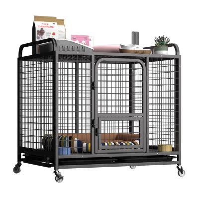 China Breathable Metal Pet Cage Folding Veterinary Cat And Dog Immobilize Cages House Use With Wheels for sale