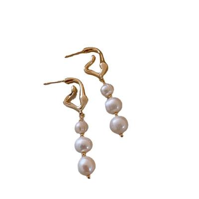 China FASHIONABLE baroque freshwater pearl long tassel drop earrings for women long tassel earring for sale