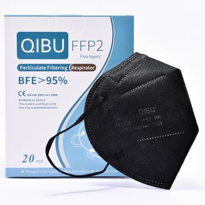 China Medical care QIBU black FFP2 best quality and low price non-medical mask ffp2 hot-selling respirator for sale