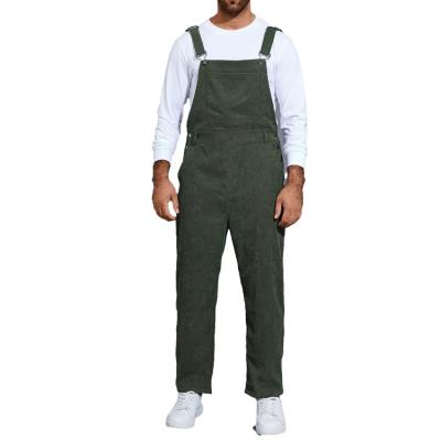 China Anti-wrinkle OEM Men's Casual Global Custom Logo Embroider Corduroy Suspender Overalls For Men for sale