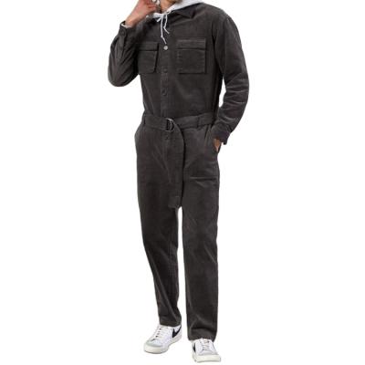 China Custom Men's Corduroy Jumpsuits Casual Playsuit Long Sleeve Cargo Pants Breathable Jumpsuits Fashion Overalls Men for sale