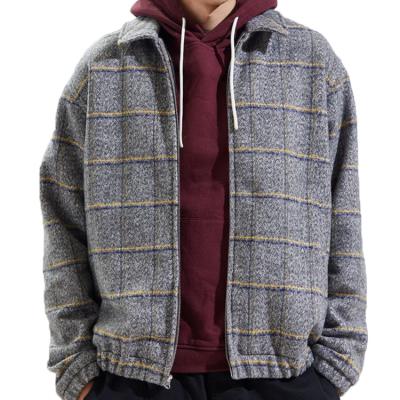 China Customizable High Quality Mens Leisure Coat Breathable Stripe Pattern Woolen Jackets With OEM Service for sale