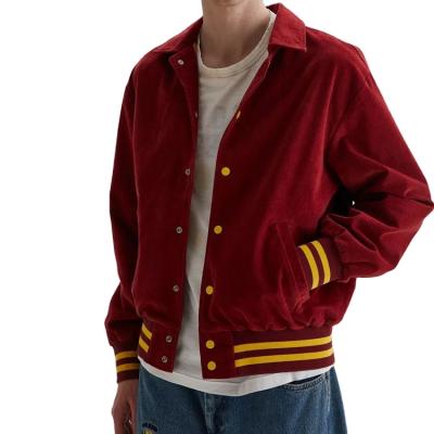 China Plus Size Casual Jacket Custom Design Loose Solid Red Corduroy Anorak Jackets Track Windproof for sale